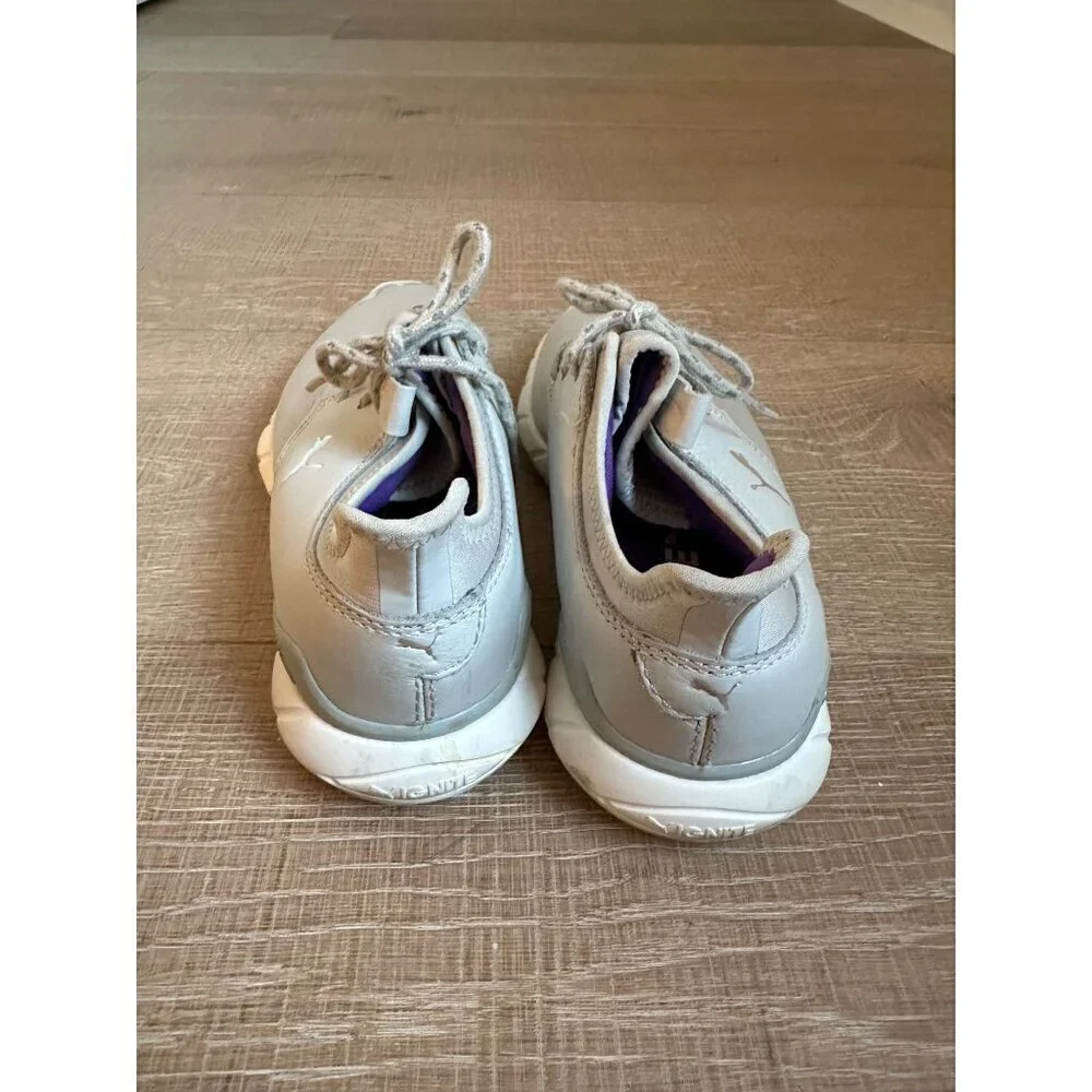 Puma Golf Womens Light Gray Shoes With Purple Interior